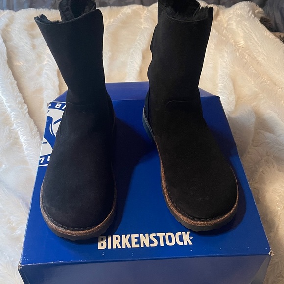 Birkenstock Uppsala Shearling Black Suede Boots - Picture 8 of 10